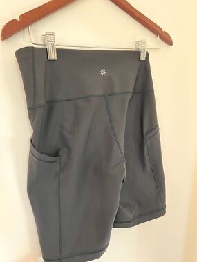 Athleta Black Bike Shorts with Side Pockets S